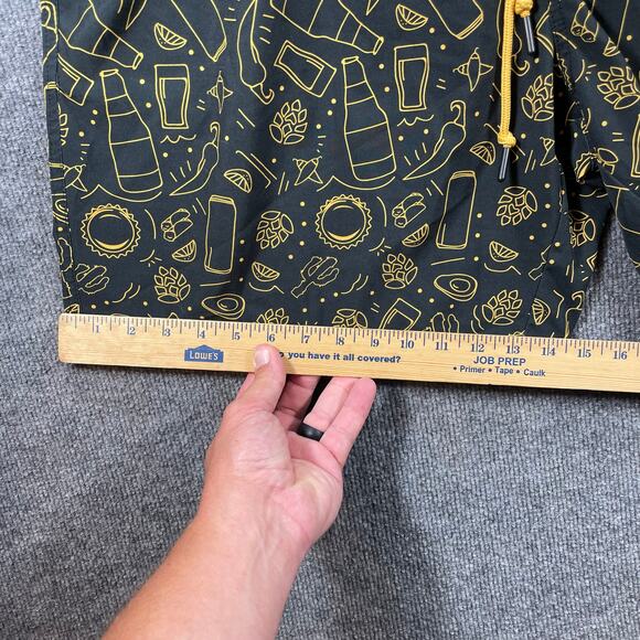 Modelo Swim Shorts Men's 2XL Black/Yellow Geometric Allover Lined Drawstring - Picture 4 of 10